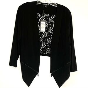 Black Lace Asymmetrical Jacket Whimsigoth Boho Gothic Romantic Witchy M NWT $95